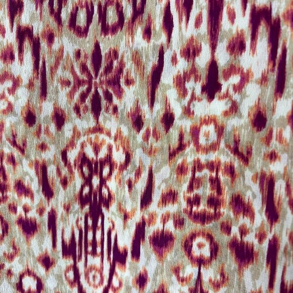 Joie Blouse Womens Size XS Pink Purple 100% Silk Bohemian Abstract Design V Neck - Picture 5 of 12